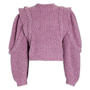 SEA New York Giada braided pullover sweater in Rose size L BNWT